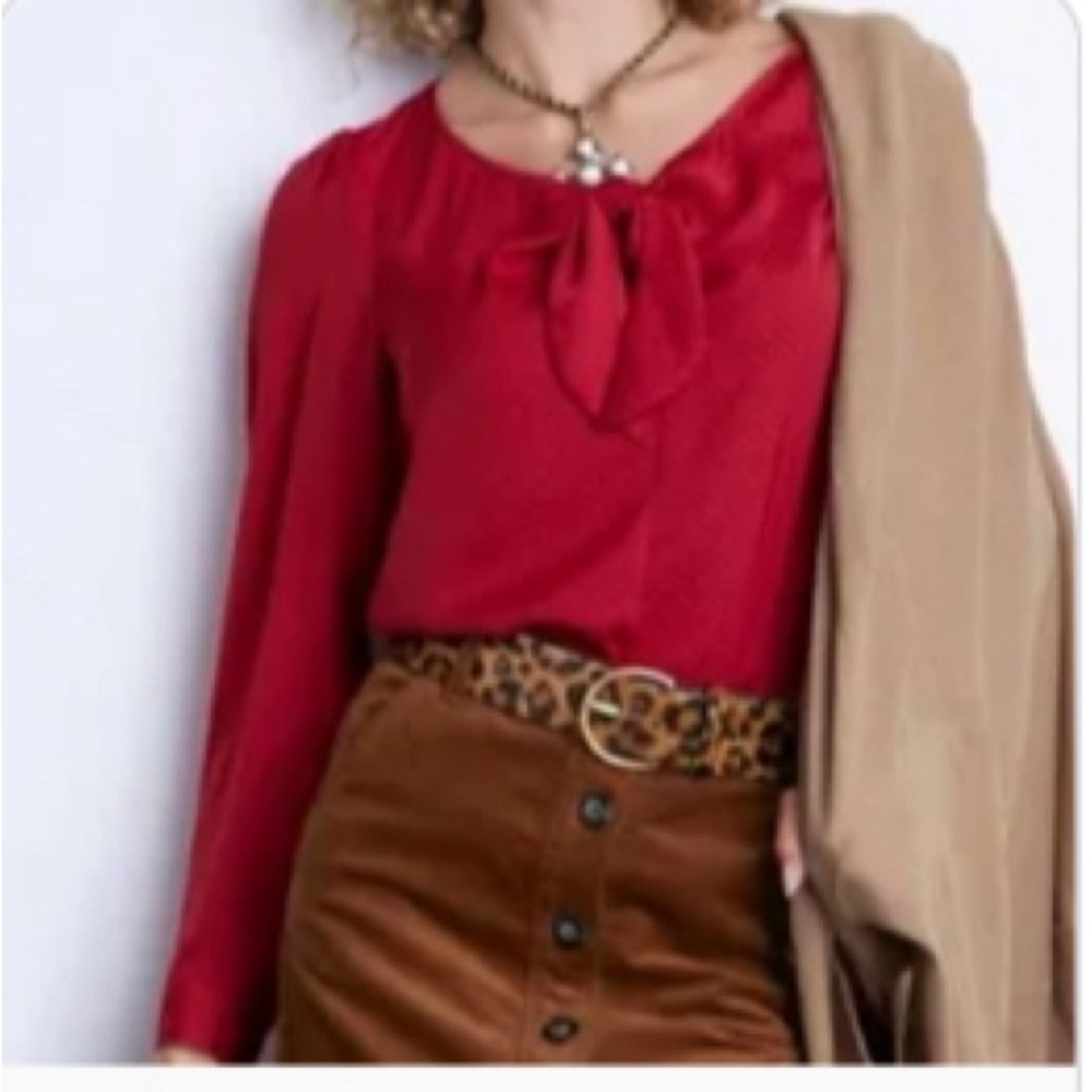 CAbi 3862 polkadot long sleeve, knot blouse.  Never worn.